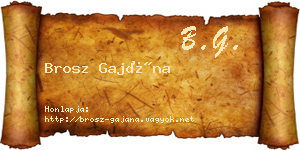 Brosz Gajána névjegykártya